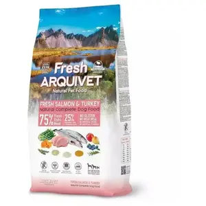 Comparateur de prix : Arquivet Saumon Frais Avec Nourriture Semi-humide Pour Chien à La Dinde 5 Kg
