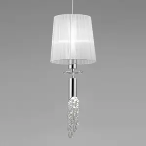 Mantra Iluminación Suspension Lilja avec cristaux, à 1 lampe