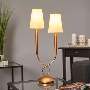 Mantra Iluminación Lampe à poser à 2 lampes Paola, dorée pas cher