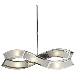 LAURIE LUMIÈRE Suspension duna e27 2 arm 6 ampoules e27, chrome poliarylique blanc