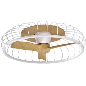 Mantra Iluminación Ventilateur de plafond LED Nature, CCT blanc/hêtre pas cher