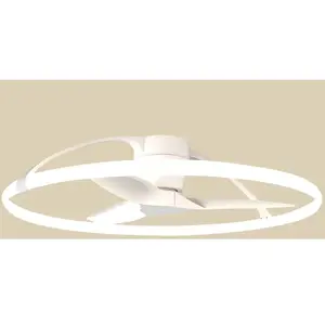 Ventilateur, Plafonnier led Ventilateur Nepal 75W Blanc en Metal, MANTRA