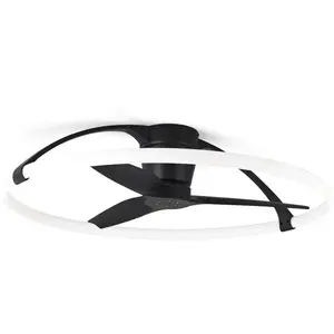Mantra - Ventilateur, Plafonnier led Ventilateur Nepal 75W Noir en Metal pas cher
