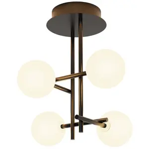 Plafonnier design, Plafonnier cellar 4L Mantra Noir en Metal Mantra pas cher
