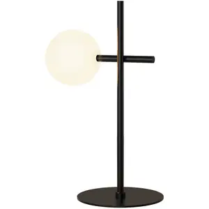 Mantra Iluminación Lampe à poser Cellar, à 1 lampe, fer, noir, verre, blanc pas cher