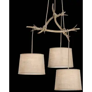 Comparateur de prix : Mantra Iluminación Suspension Sabina à abat-jour en tissu, 3 lampes