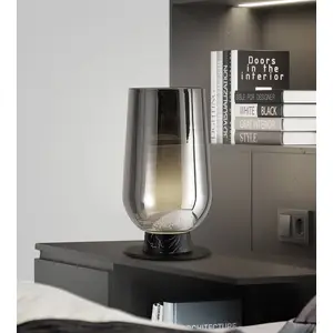 Mantra Iluminación Lampe à poser Nora, noir-chrome, hauteur 33 cm, ver... pas cher