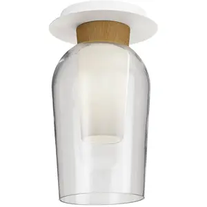 Comparateur de prix : Mantra Iluminación Plafonnier Nora, blanc-transparent, verre, métal