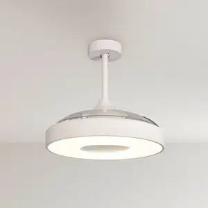 Mantra Iluminación Ventilateur de plafond LED Coin blanc moteur DC sil... pas cher