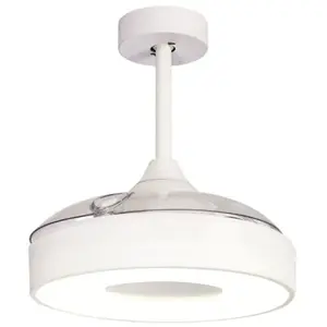 Mantra Iluminación Ventilateur de plafond LED Coin Mini blanc DC silen... pas cher