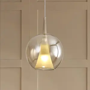 Mantra Iluminación Suspension Elsa, 1 lampe, Ø 25 cm, verre, bronze