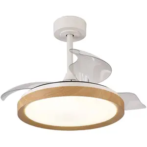 Mantra Iluminación Ventilateur de plafond LED Mistral Mini bois DC sil... pas cher