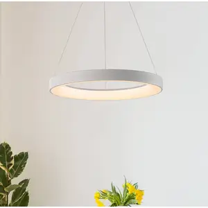 Mantra Iluminación Suspension LED Niseko II, télécommande, Ø 38 cm, bl... pas cher