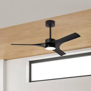 Mantra Iluminación Thai Ventilateur de plafond Noir LED 30 W pas cher