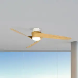 Mantra Iluminación Ventilateur de plafond LED Groenland, bois, DC sile... pas cher