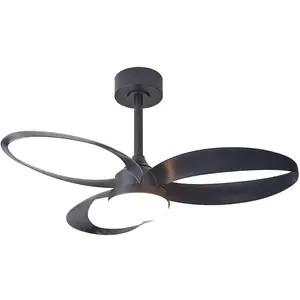 Mantra Iluminación Ventilateur de plafond LED Infinity, noir, DC silen... pas cher