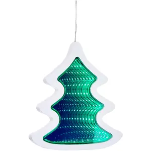 FBright Arbre en bois effet 3D, blanc, hauteur 33 cm pas cher