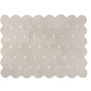 Lorena Canals Tapis lavable biscuit beige à pois (120 x 160 cm) pas cher