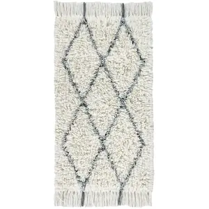 Lorena Canals Tapis lavable en laine blanc 80x140 pas cher