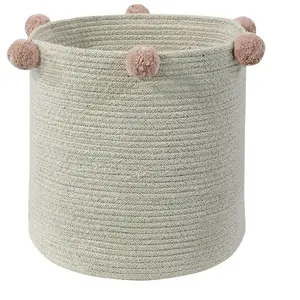 Comparateur de prix : Lorena Canals Panier de rangement Bubbly en coton naturel et rose nude (30 x 30 cm)