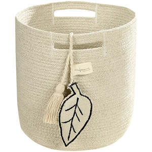Comparateur de prix : Lorena Canals Panier de rangement Leaf en coton naturel (30 x 30 cm)