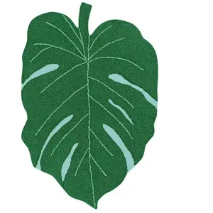 Comparateur de prix : Tapis en forme de feuille pour salon Monstera Lorena Canals Vert 120x160