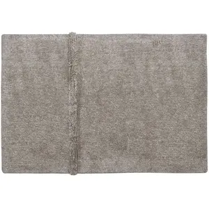 Tapis lavable en laine gris 250x340