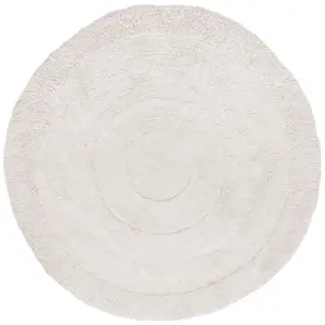 LORENA CANALS Tapis naturel rond en laine lavable en machine Arctic Blanc Ø 250