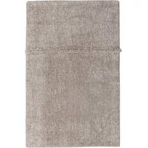 Lorena Canals - Tapis uni naturel en laine lavable en machine Tundra Gris 80x140