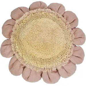 Comparateur de prix : Lorena Canals Coussin de sol pink daisy couverture en coton en rose Ø 70 cm