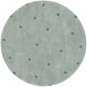 Lorena Canals Tapis lavable Round Dot Blue Sage (140 cm) pas cher