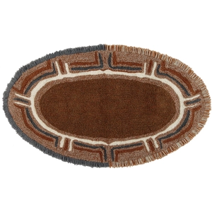 Lorena Canals - Tapis marron en laine lavable en machine ethnique Kari...