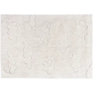 Lorena Canals Tapis lavable RugCycled® Clouds en coton naturel (90 x 130 cm) pas cher