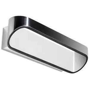 Comparateur de prix : Leds-C4 Oval - Applique Murale Led 1 Lumière Up & Down Blanc, Aluminium Brossé