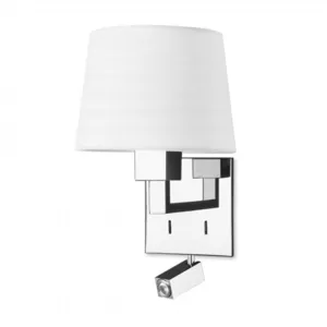 Comparateur de prix : LEDS-C4 Applique Bali avec liseuse, chrome, sans abat jour - Blanc