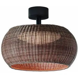 Bover PERRIS-Plafonnier d'extérieur LED Métal/Rotin dimmable Ø47cmVendu parluminaire