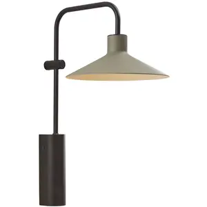 Applique murale LED Platet A/02 de Bover, noir/gris oliveVendu parluminaire