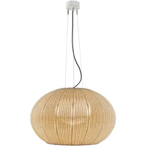 Bover Suspension de jardin led dimmable en aluminium blanc et abat-jour ivoire 72cm GarotaVendu parmyareadesign