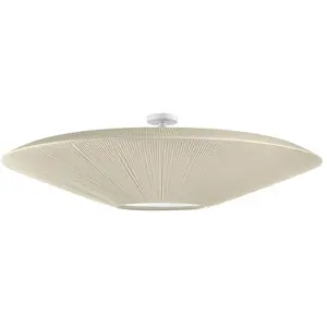 BOVER lampe de plafond SIAM 200 (Nastro traslucido crema, struttura piccola - Ferro, acciaio inossidabile, metacrilato, nastro.) pas cher