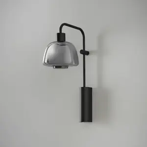 Comparateur de prix : Applique murale LED Bover Drep A/04 verre gris fumé, noir 2 700 K