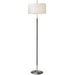BOVER lampadaire DANONA P (Paralume nastro traslucido bianco con struttura nichel satinato e pelle scura - Ferro, cuoio, nastro, metacrilato) pas cher