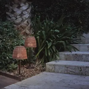 Bover ATTICUS-Borne d'extérieur LED à sceller métal et tressé H40cm