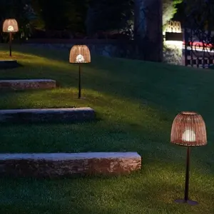 Bover ATTICUS-Borne d'extérieur LED à sceller métal et tressé H50cm