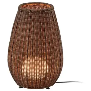 Comparateur de prix : Bover lampe de table LED Amphora, brun/marron-rattan, 47 cm