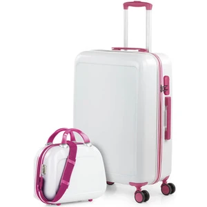 Itaca Set Valise Rigide 3 Pièce 702660B Blanc-Fucsia pas cher