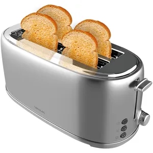 Cecotec Grille-pain vertical Toast&amp Taste 1600 Retro Double Inox