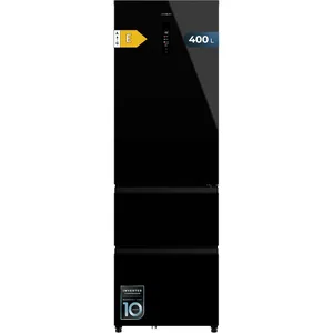 CECOTEC Réfrigérateur-congélateu - Bolero - CoolMarket Combi FD 400 - Verre Noir - Total NoFrost - Classe E pas cher