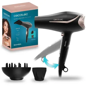 Cecotec Sèche-Cheveux Pliant Bamba IoniCare &Go Glow. Puissance 2200W, Real Ion, fonction Cool Air, Technologie Hair Care, 2 Vitesses, 3 Températures, Buse de Précision et Diffuseur InclusVendu parkaufland