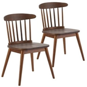 VS VENTA-STOCK Pack 2 chaises Ben en bois couleur noyer