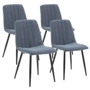 VS VENTA-STOCK Pack 4 chaises Sagi recouvertes de tissu bleu pas cher